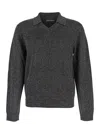 Emporio Armani Black Polo Shirt With Classic Collar And Lurex Finish In Tech Fabric Man In Black