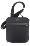 Emporio Armani Black Polyamide Small Flat Messenger Bag