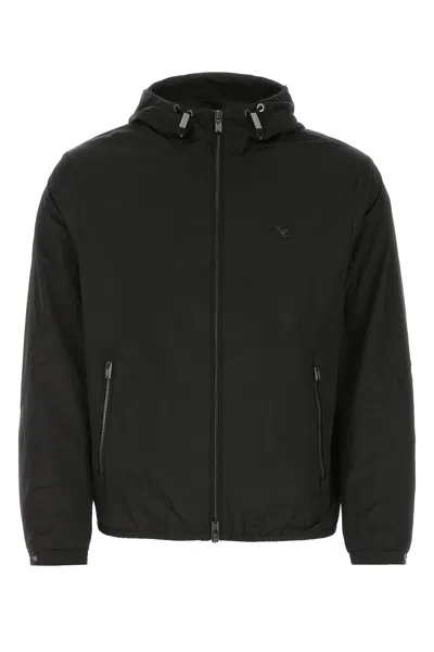 Emporio Armani Black Polyester Jacket