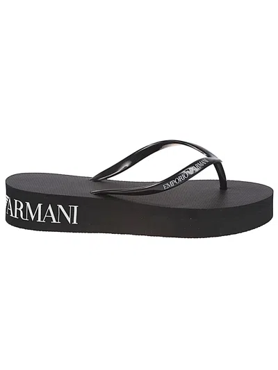 Emporio Armani Black Pvc Sandals