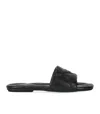 Emporio Armani Quilted Nappa-leather Effect Sandals With Eagle In Black