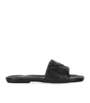 Emporio Armani Quilted Nappa-leather Effect Sandals With Eagle