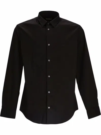 EMPORIO ARMANI BLACK REGULAR FIT SHIRT