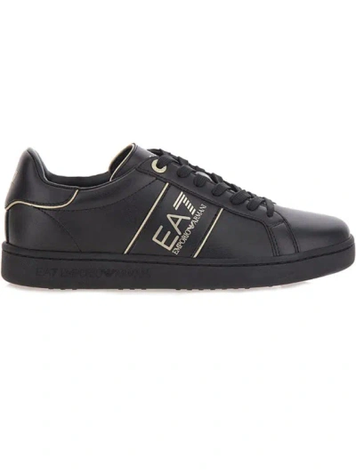 Emporio Armani Black Round Toe Sneakers