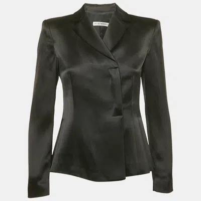 Emporio Armani Black Satin Crossover Blazer