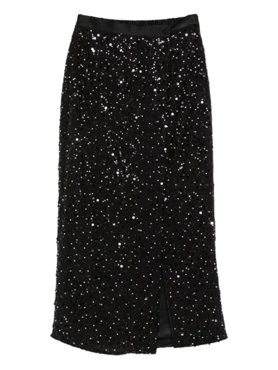 EMPORIO ARMANI WOMEN BLACK SEQUINS SKIRT, 28 LUXURY SKIRTS FOR WOMEN DARVEYS