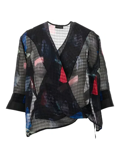 Emporio Armani Black Silk-blend Clothing Top