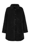 Emporio Armani Teddy Coat In Black