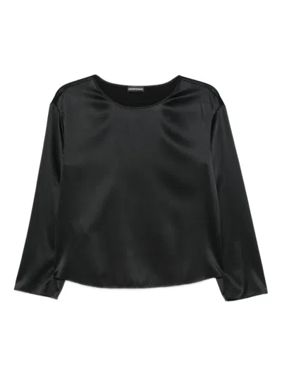 EMPORIO ARMANI BLACK SILK TOP