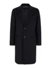 Emporio Armani Black Single-breasted Coat With Notched Revers In Black