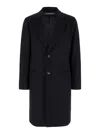 Emporio Armani Black Single-breasted Coat With Notched Revers