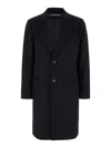 Emporio Armani Black Single-breasted Coat With Notched Revers In Black
