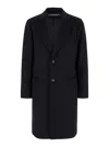 Emporio Armani Black Single-breasted Coat With Notched Revers