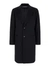 Emporio Armani Black Single-breasted Coat With Notched Revers In Black