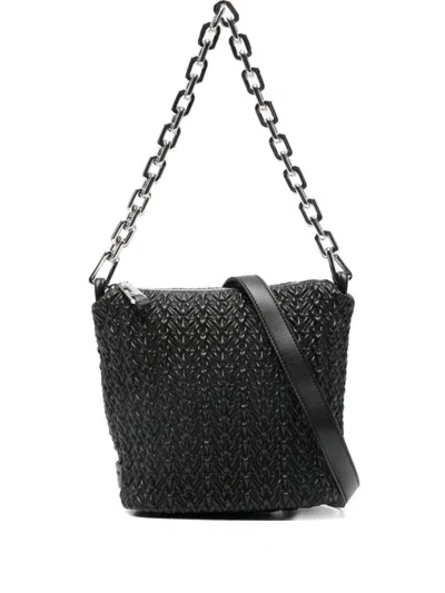 Emporio Armani Black Small Hobo Bag In Blue