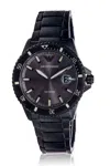 Emporio Armani Black Stainless Steel Mens Watch In Blue