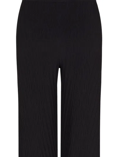 EMPORIO ARMANI BLACK STRAIGHT-LEG TROUSERS