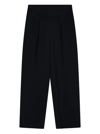 EMPORIO ARMANI BLACK STRAIGHT-LEG TROUSERS