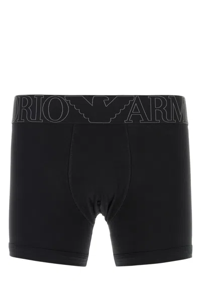 Emporio Armani Black Stretch Cotton Boxer