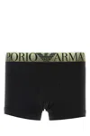 Emporio Armani Cotton Boxer With Elastic Waistband And Stretch Fit In Black