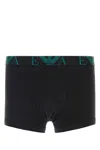 Emporio Armani Black Stretch Cotton Boxer Set In Black