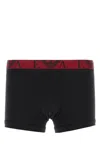 Emporio Armani Cotton Boxer Set Stretch Waistband Fit In Black