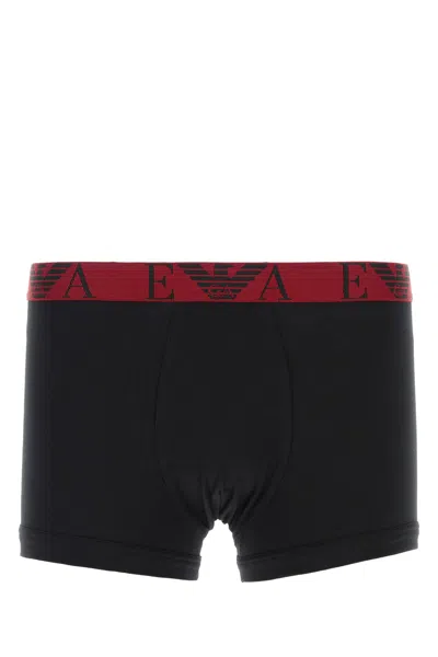 Emporio Armani Black Stretch Cotton Boxer Set