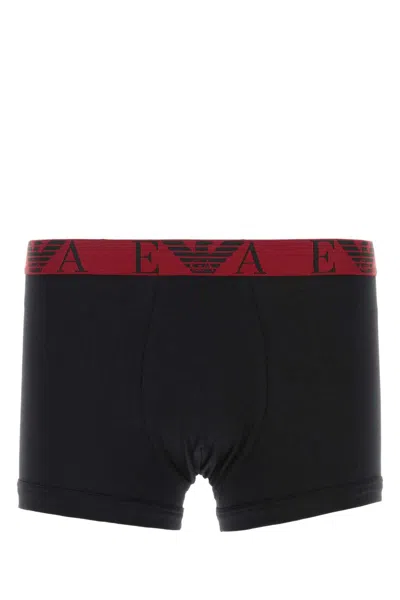 EMPORIO ARMANI EMPORIO ARMANI BLACK STRETCH COTTON BOXER SET