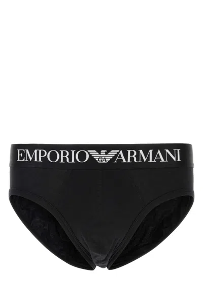 Emporio Armani Black Stretch Cotton Brief