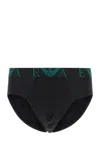 Emporio Armani Black Stretch Cotton Brief Set In Black