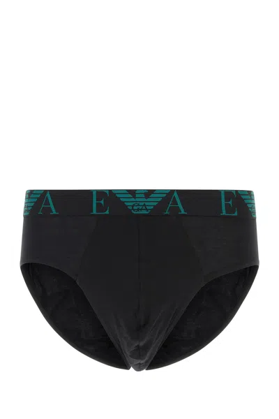 Emporio Armani Black Stretch Cotton Brief Set