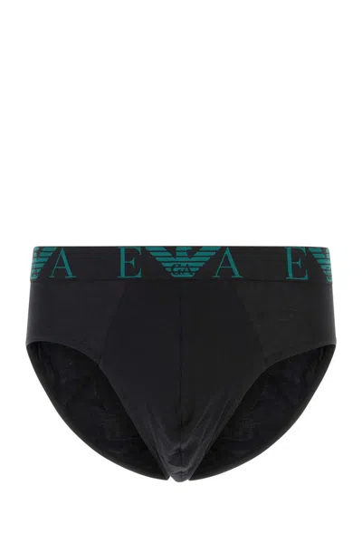 Emporio Armani Black Stretch Cotton Brief Set