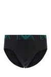 Emporio Armani Black Stretch Cotton Brief Set In Black