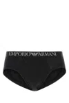 Emporio Armani Black Stretch Cotton Brief Set In Black
