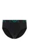 Emporio Armani Black Stretch Cotton Brief Set In Black