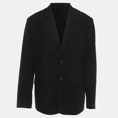 Pre-owned Emporio Armani Black Stretch Crepe Regular Fit Blazer Xxl