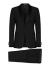 Emporio Armani Black Stretch Virgin Wool Suit In Black
