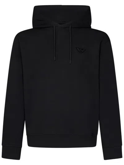 Emporio Armani Black Sweatshirt With Tone-on-tone Logo