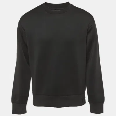 Pre-owned Emporio Armani Black Technical Jersey Logo Embroidered Sweatshirt S