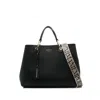 Emporio Armani Black & Silver Pebbled Shopper With Pouch