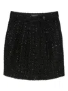 Emporio Armani Wool Blend Mini Skirt In Black