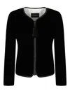 Emporio Armani Velvet Tassel-embellished Jacket In Black