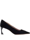 Emporio Armani Stylish Pumps With Curved Heel And Pattern In Black