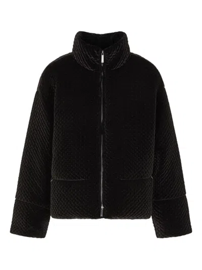EMPORIO ARMANI BLACK WAFFLE JACKET
