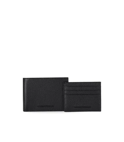 Emporio Armani Black Wallet+card Holder Set