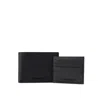 Emporio Armani Black Wallet+card Holder Set In Nero