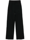 Emporio Armani Wide Leg Trousers Featuring Side Embellishments In Black