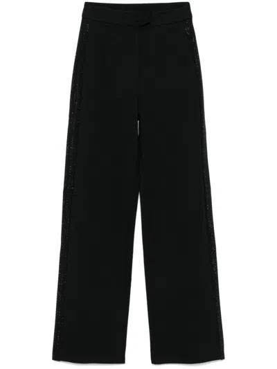 EMPORIO ARMANI BLACK WIDE LEG TROUSERS
