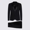 Emporio Armani Black Wool Suit In Dark Navy