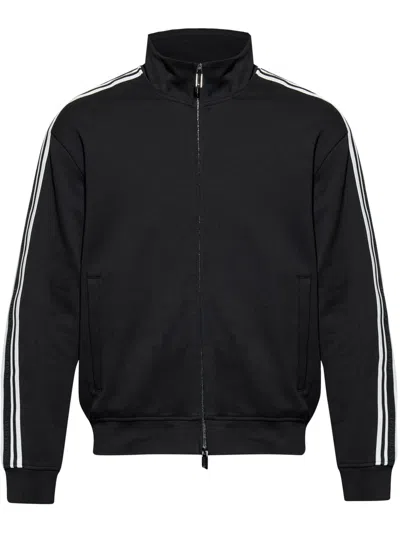 Emporio Armani Black Zip Sweater With Logo Tape